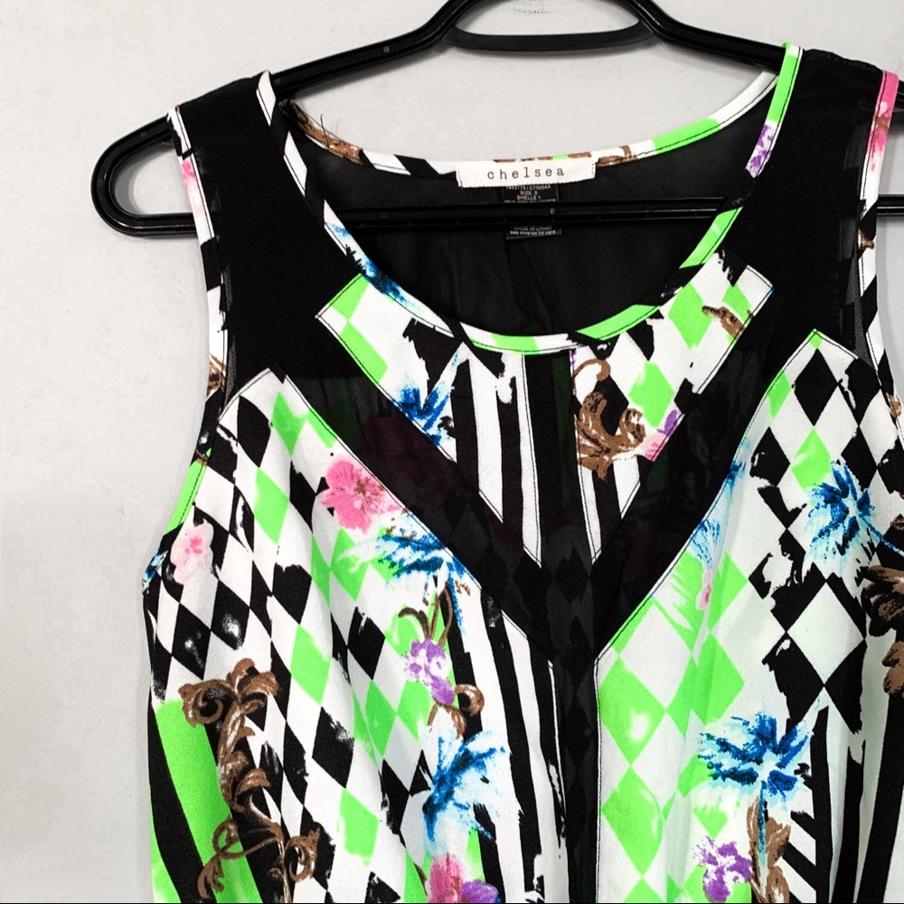 Nwot • Chelsea • Mesh Insert Peplum Top